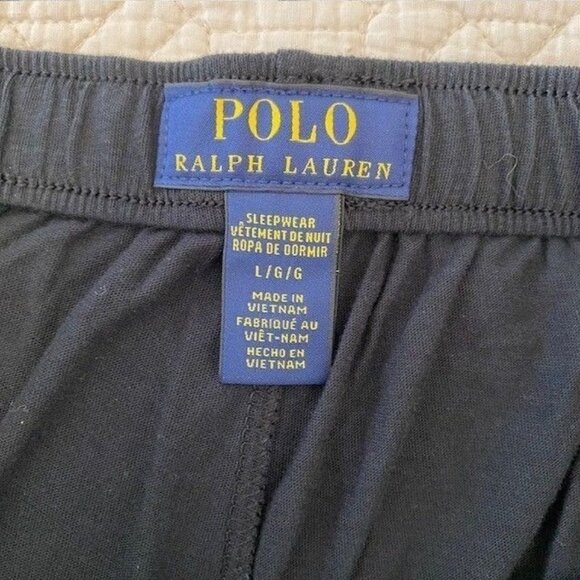 NWT Polo Ralph Lauren Mens Black Jogger Pant L Sleepwear Cotton Relaxed Fit - Picture 7 of 10